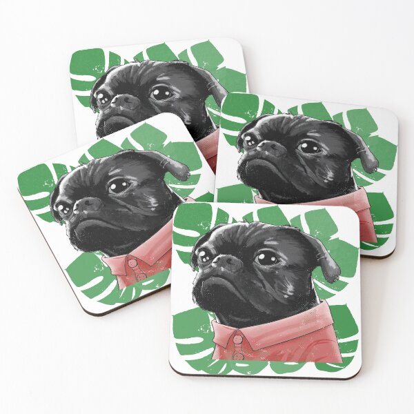 Item preview, Pug Life - Cute Pug Lovers - w/ Monstera leaves designed and sold by onjcdesign.