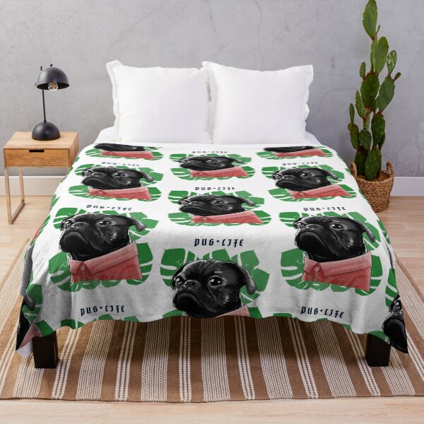 Item preview, Pug Life - Cute Pug Lovers - w/ Monstera leaves designed and sold by onjcdesign.