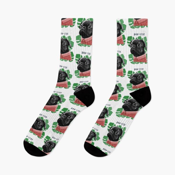 Item preview, Pug Life - Cute Pug Lovers - w/ Monstera leaves designed and sold by onjcdesign.