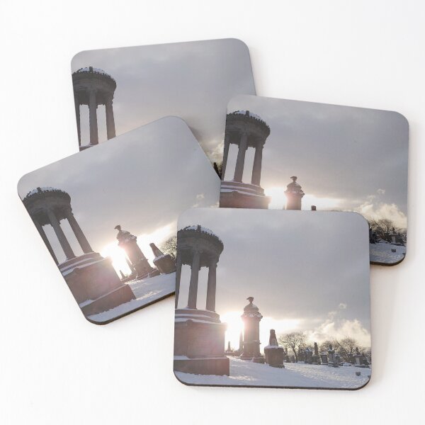 Item preview, Sun Rising Behind Monuments in Glasgw's City Necropolis designed and sold by FlikeNoir.