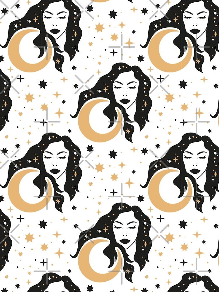 Aperçu 5 sur 5. Robe trapèze avec l'œuvre Moon girl créée et vendue par Patternsonly.