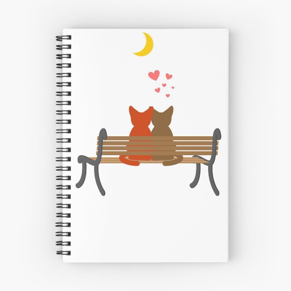 Item preview, Cat lovers on a bench under the moon designed and sold by Heritees.
