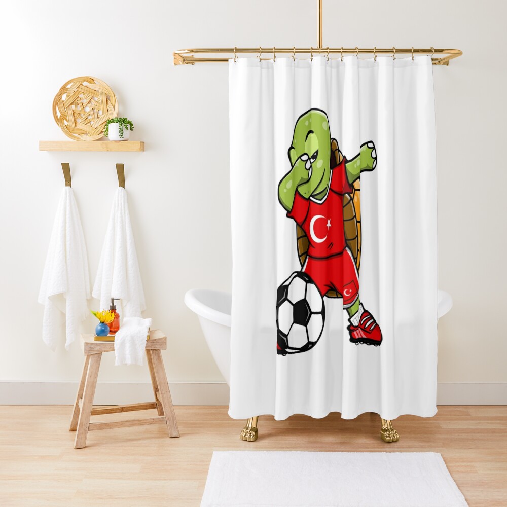 Wholesale Dabbing Turtle Turkey Football Fans Jersey Turkish Soccer Shower Curtain CS-XM2AIG0Z