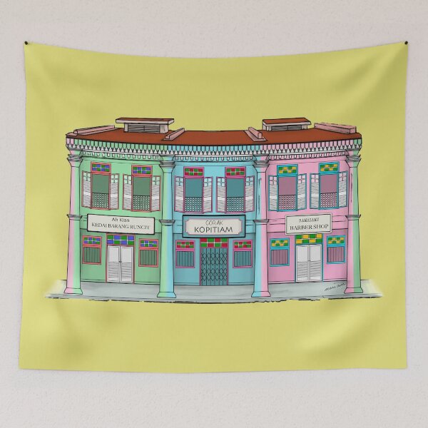 Item preview, PERANAKAN SHOPHOUSE Yellow designed and sold by designsMM.