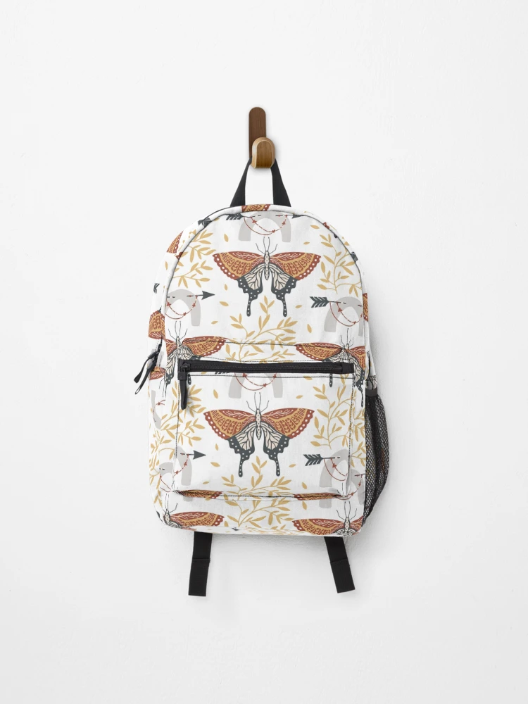 Thumbnail 1 of 3, Backpack, Red And Black Butterfly Pattern designed and sold by Patternsonly.