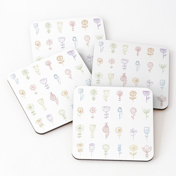 Item preview, Flower doodle pattern design designed and sold by NessiSunnset.