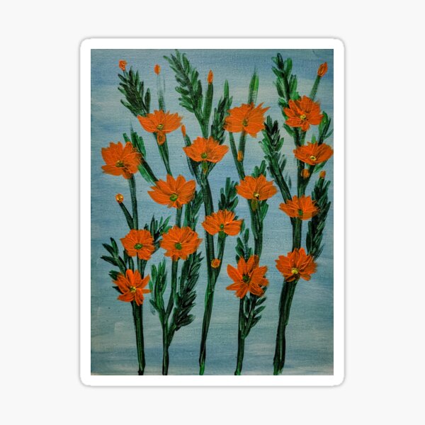 Orange cosmos flowers Sticker