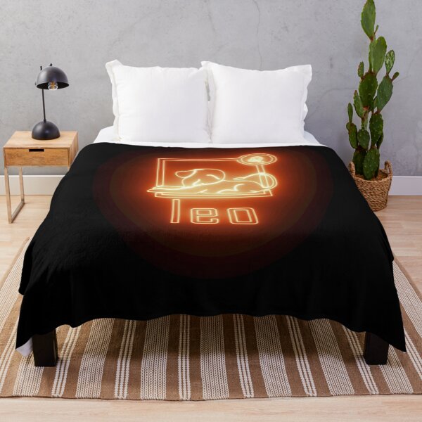 Aperçu de l'œuvre Orange néon LEO Zodiac Op Art noir et blanc créée et vendue par hyproinc.