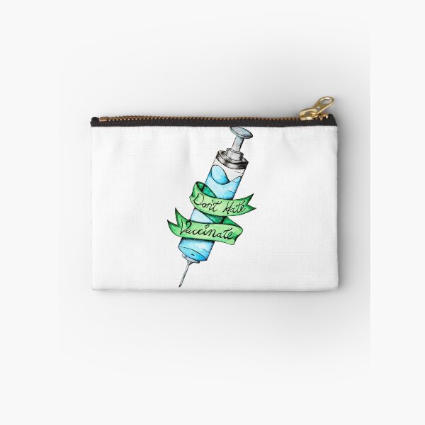 Item preview, Vaccine syringe ink pen and watercolor style " don't hate vaccinate" designed and sold by Gainor Andrews.