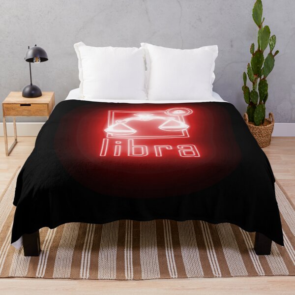 Item preview, Red Neon LIBRA Zodiac Black and White Op Art designed and sold by hyproinc.