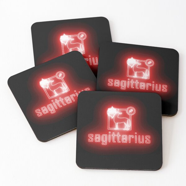 Item preview, Red Neon SAGITTARIUS Zodiac Black and White Op Art designed and sold by hyproinc.