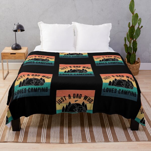 Item preview, Just a dad who loves camping outdoors lover retro design designed and sold by DesignsVault.