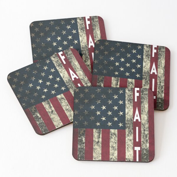 Item preview, Faith Vintage American Flag designed and sold by Feline Rockstars.