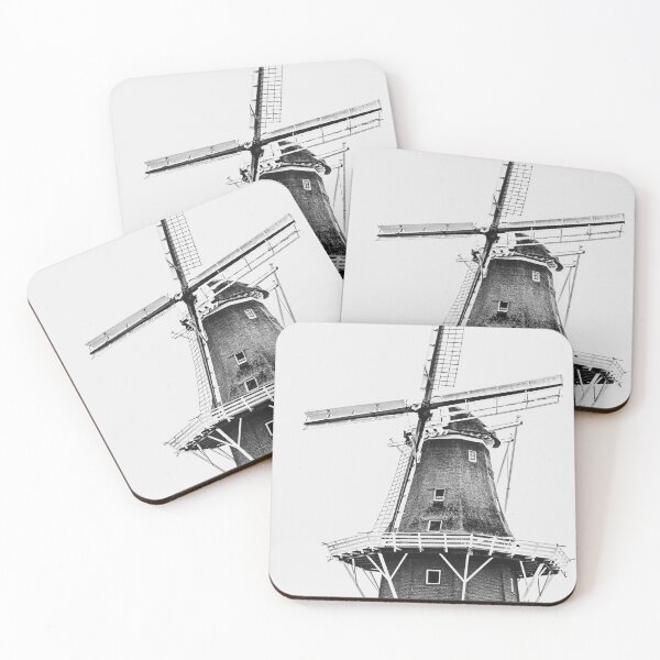 Item preview, A black and white photo of a Dutch windmill in The Netherlands designed and sold by Diana van Neck.
