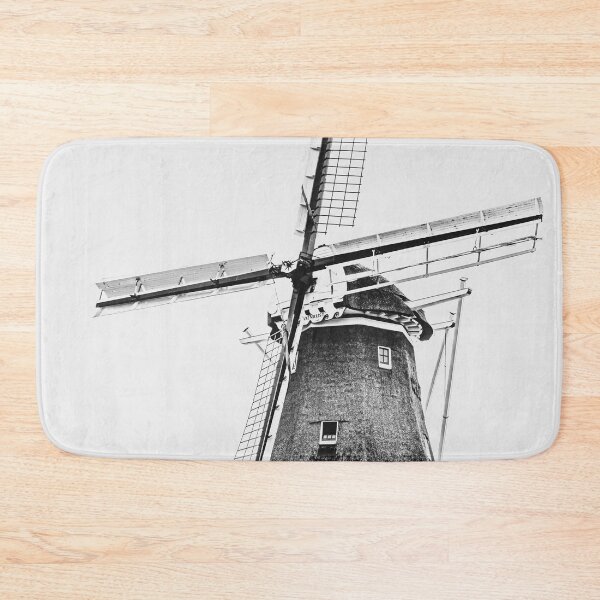Item preview, A black and white photo of a Dutch windmill in The Netherlands designed and sold by Diana van Neck.