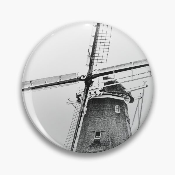 Item preview, A black and white photo of a Dutch windmill in The Netherlands designed and sold by Diana van Neck.