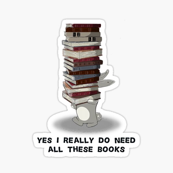Rabbit Reading Books Obtuse Book Sticker
