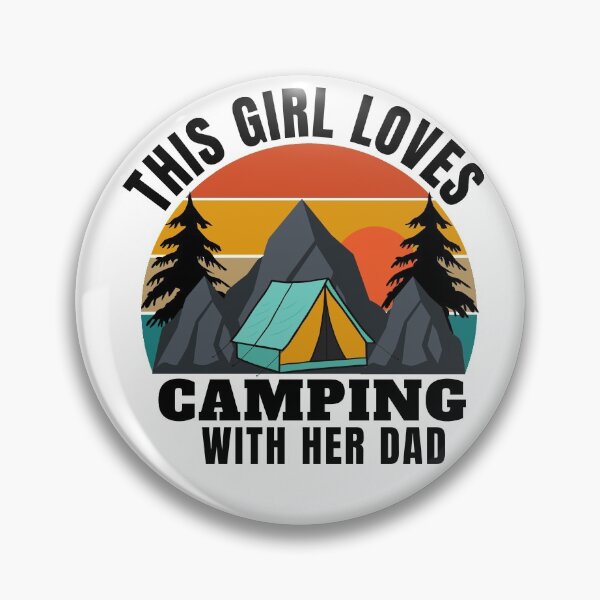Vista previa del artículo con la obra «Chica ama acampar con su papá Regalo divertido para acampar», diseñado y vendido por DIDAKU.