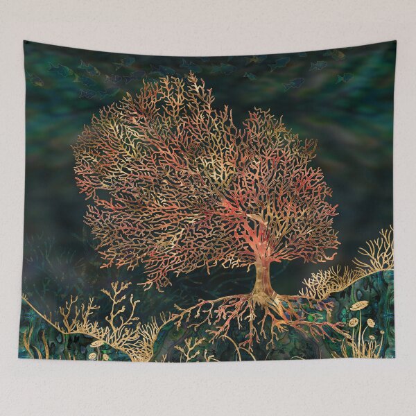 Item preview, Underwater Fan Coral Tree Landscape designed and sold by k9printart.