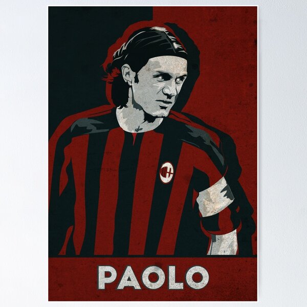 Paolo Maldini Poster, AC Milan Poster, AC Milan Wall Art, AC Milan Print,  Football Poster, Football Print, Maldini Poster, Maldini Print -  Israel