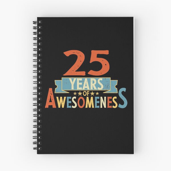 Item preview, 25 years of awesomeness birthday or wedding anniversary quote designed and sold by PlusAdore.