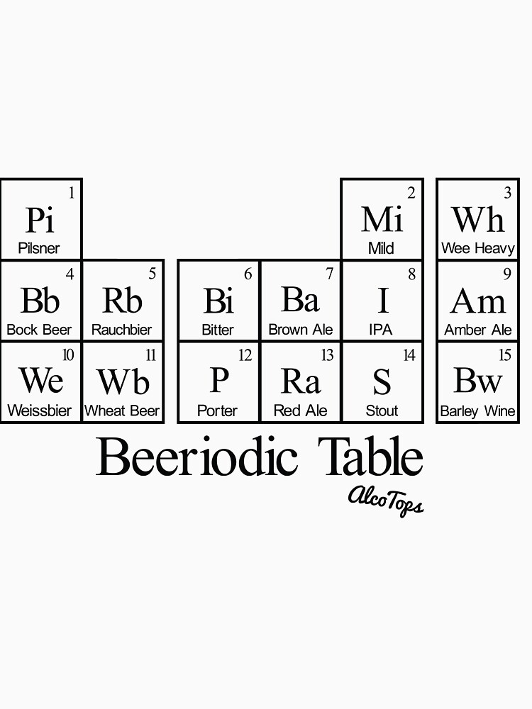 beeriodic table shirt