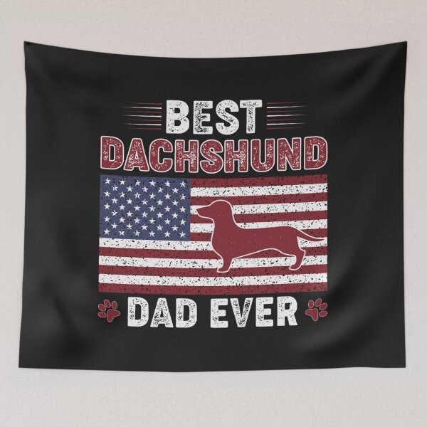 Item preview, Best DACHSHUND Dad Ever American flag Dog Dad designed and sold by jamielottie.