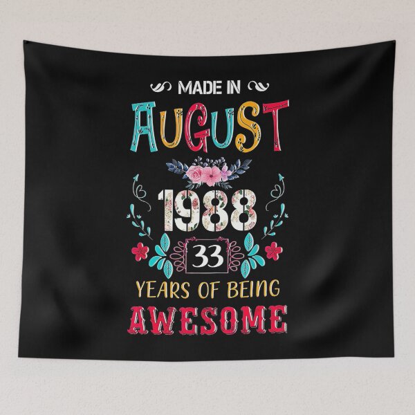 Item preview, Funny Awesome August 1988 Vintage 33rd Birthday designed and sold by BegayStore.