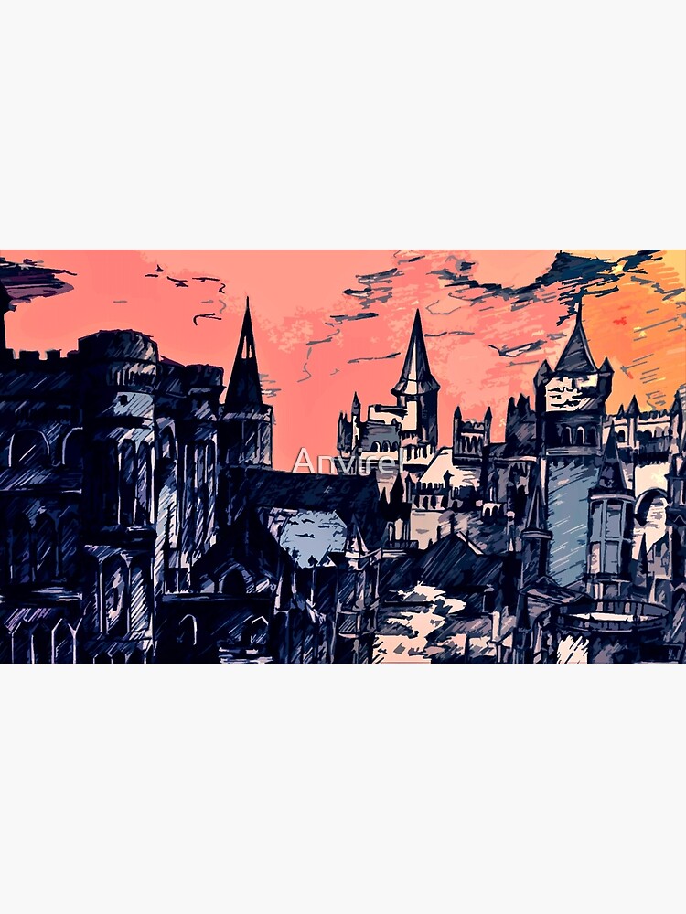 lothric-castle-in-a-hollow-world-poster-for-sale-by-anvirel-redbubble