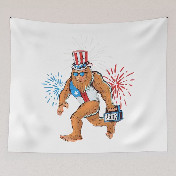 Item preview, Bigfoot Holding Beer Funny 4th Of July Independence Day designed and sold by jamielottie.