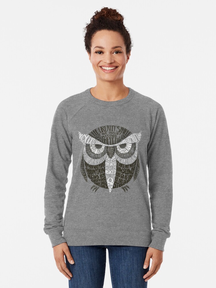 Thumbnail 2 of 5, Lightweight Sweatshirt, Wise Old Owl Says designed and sold by littleclyde.