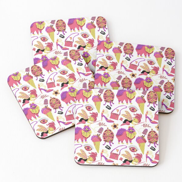 Item preview, Cute, pink, romantic, and vintage pattern illustration designed and sold by GreissDesign.