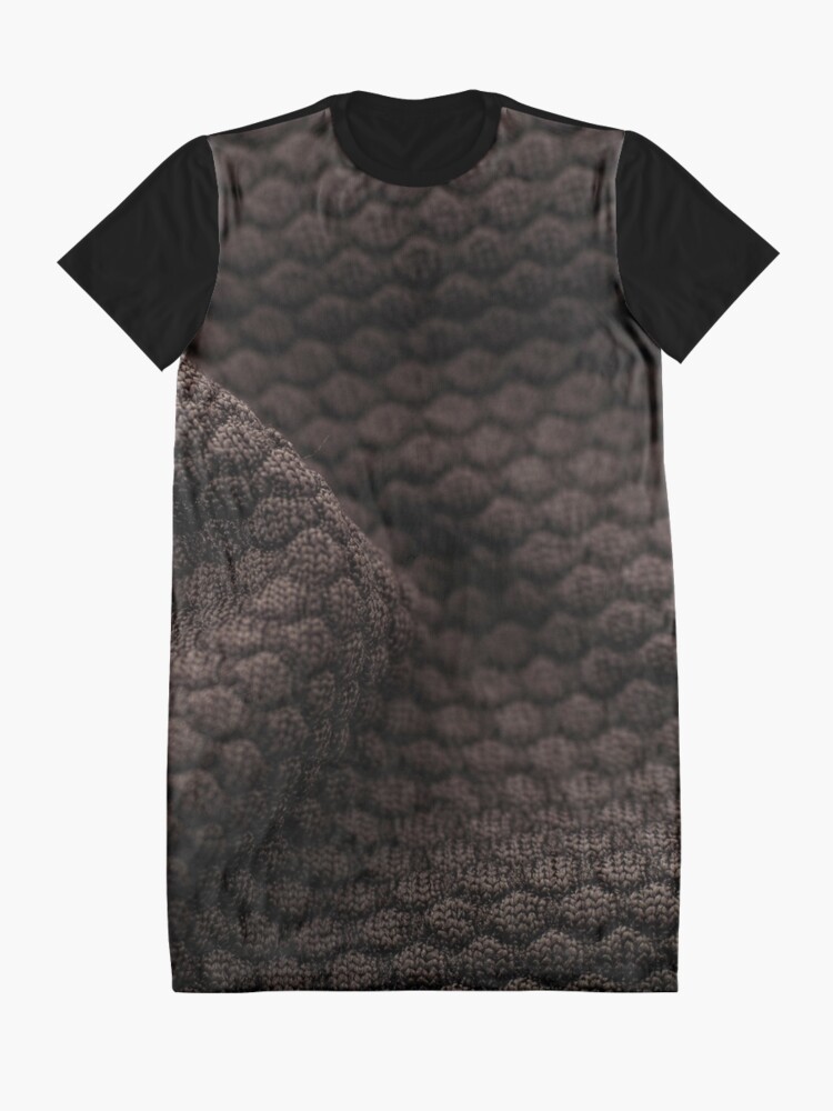 Alternate view of Brown Fabric Texture Graphic T-Shirt Dress
