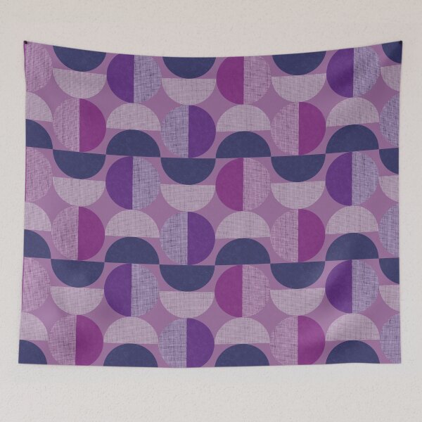 Item preview, Textured Mid-century Circles No.10 Purple Pink designed and sold by QuestingPixel.