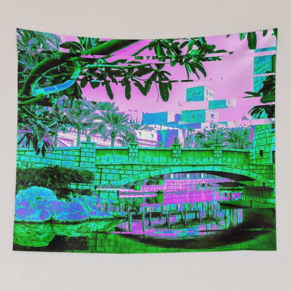 Item preview, Dubai UAE Bridge Nature Glitch Art designed and sold by glitchhub.