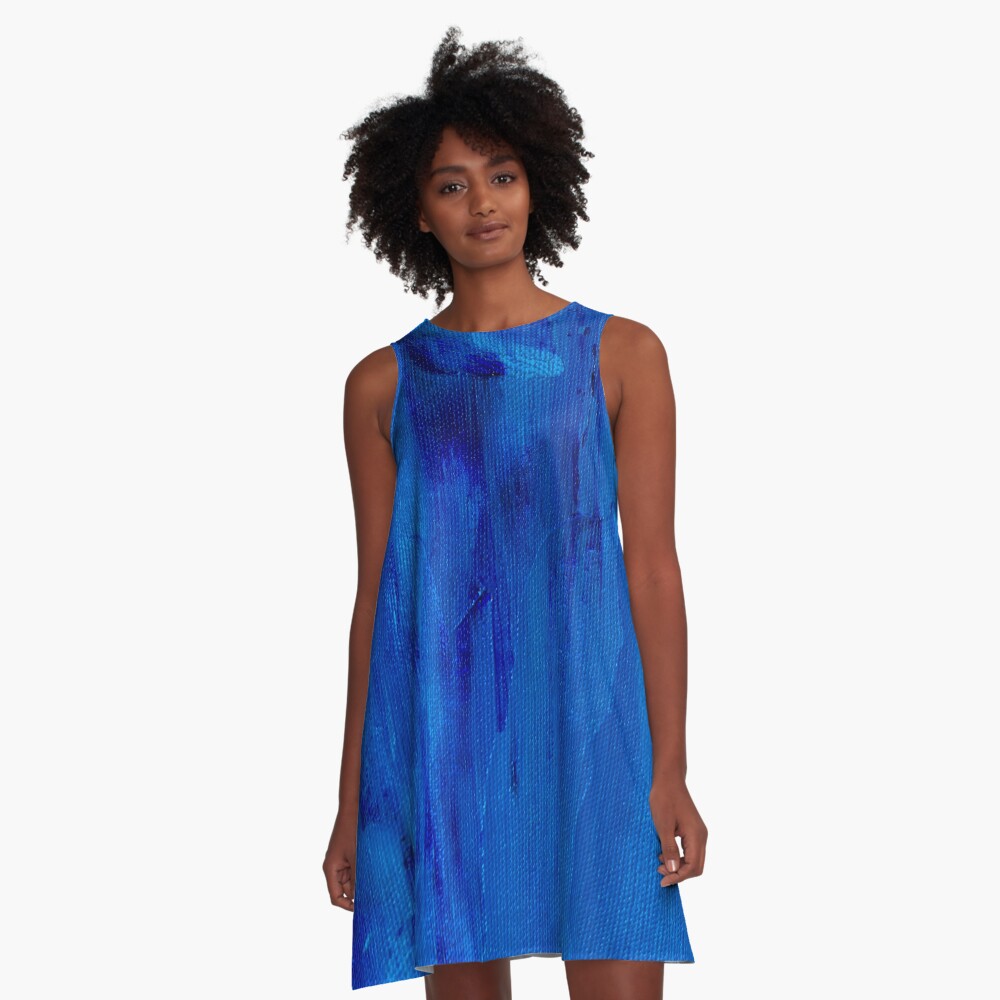 Blue Screen A-Line Dress