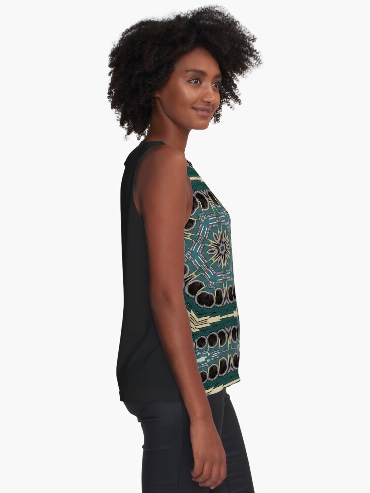 Thumbnail 2 of 6, Sleeveless Top, Blue Hexagonal Texture designed and sold by Claudiocmb.