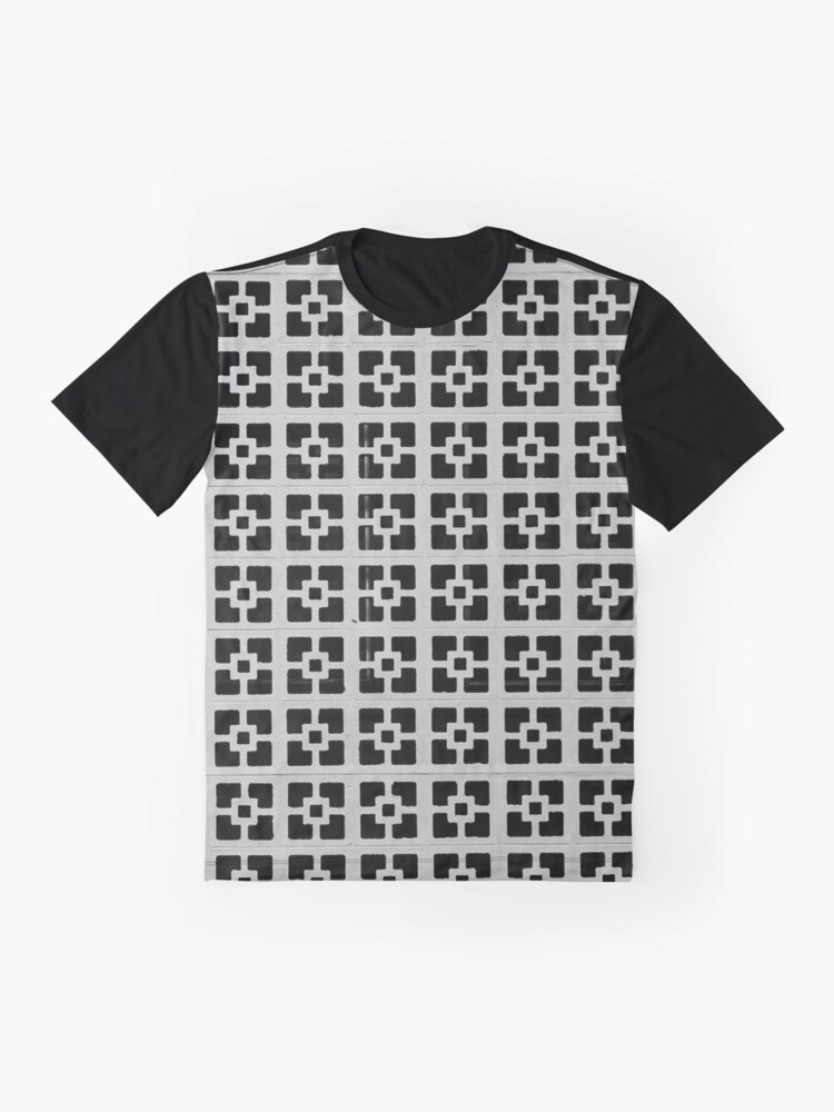 Alternate view of Black and White Texture Graphic T-Shirt
