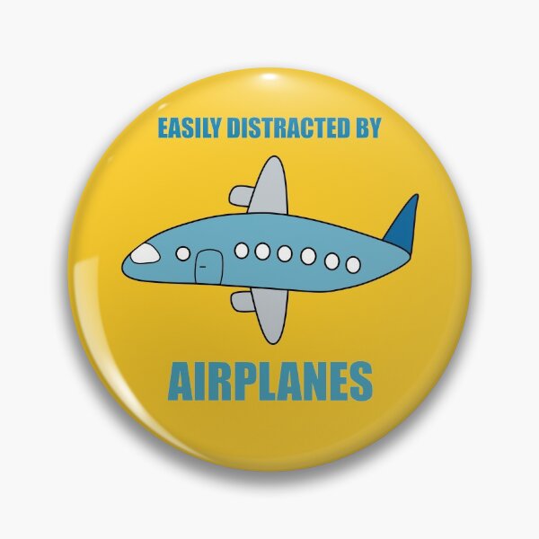 Item preview, Easily Distracted By Airplanes hand drawn present for aviation enthusiast. designed and sold by Kipcio.