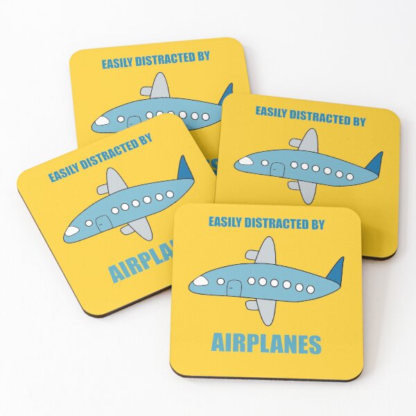 Item preview, Easily Distracted By Airplanes hand drawn present for aviation enthusiast. designed and sold by Kipcio.