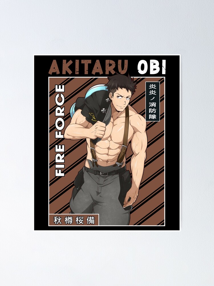 Fire Force Anime Character Akitaru Obi Art Poster By Vincentray2 Redbubble 4647