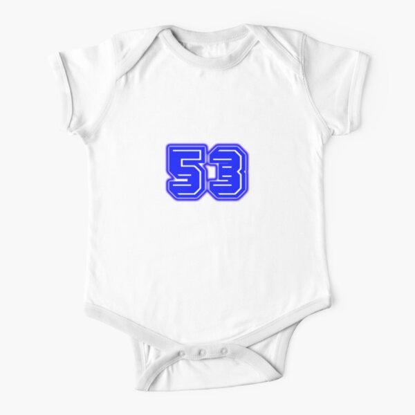 Blue Number 53 Short Sleeve Baby One-Piece