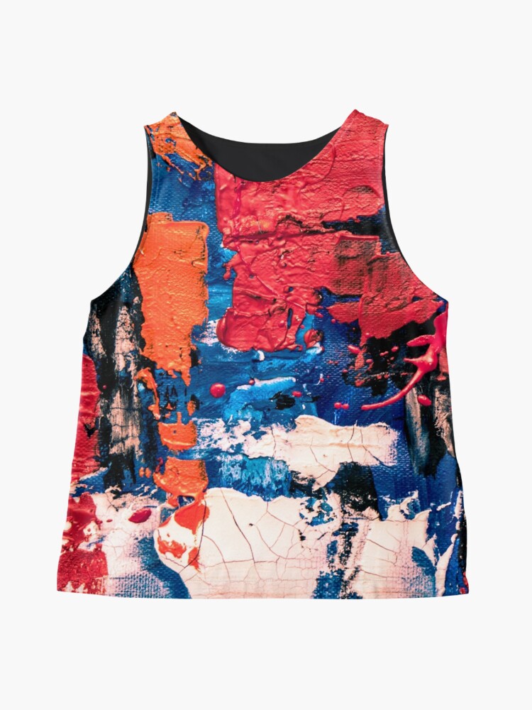 Alternate view of Abstract Painting with Red Tendency Sleeveless Top