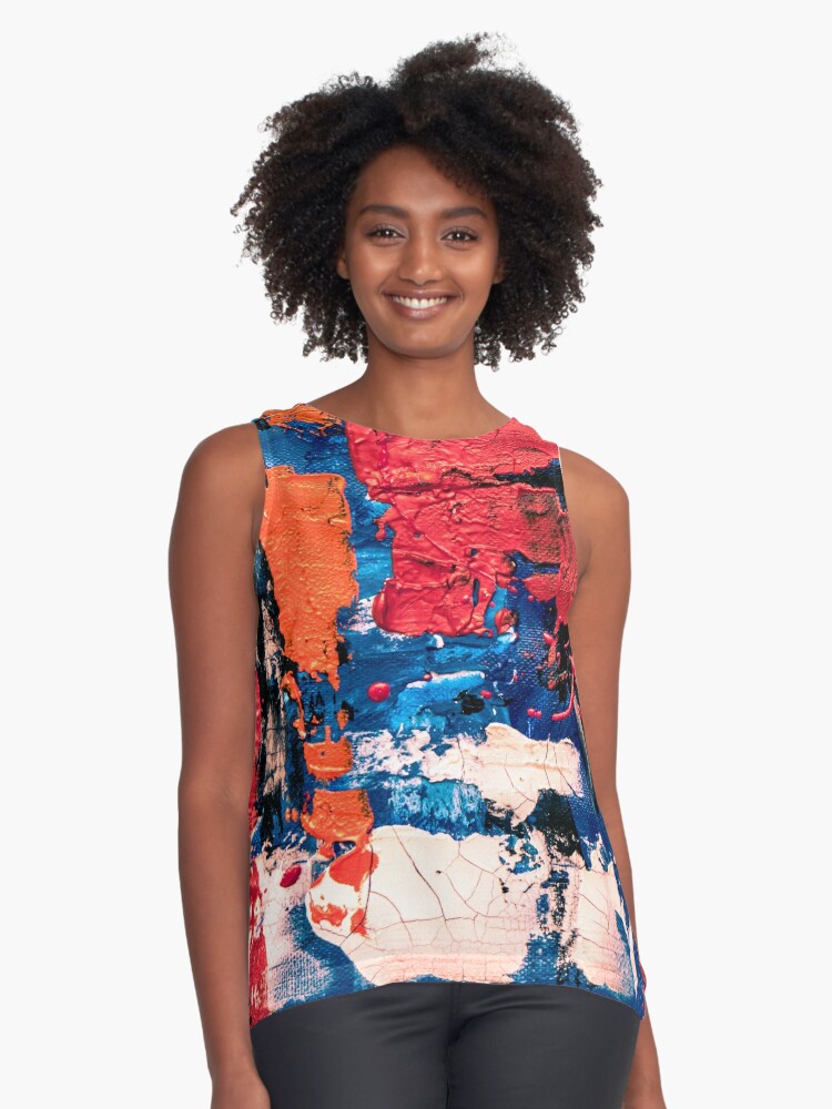 Thumbnail 1 of 6, Sleeveless Top, Abstract Painting with Red Tendency designed and sold by Claudiocmb.