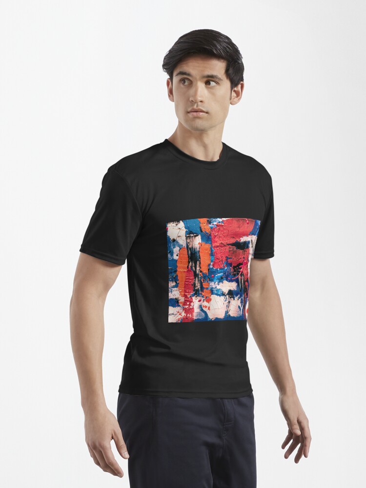 Alternate view of Abstract Painting with Red Tendency Active T-Shirt