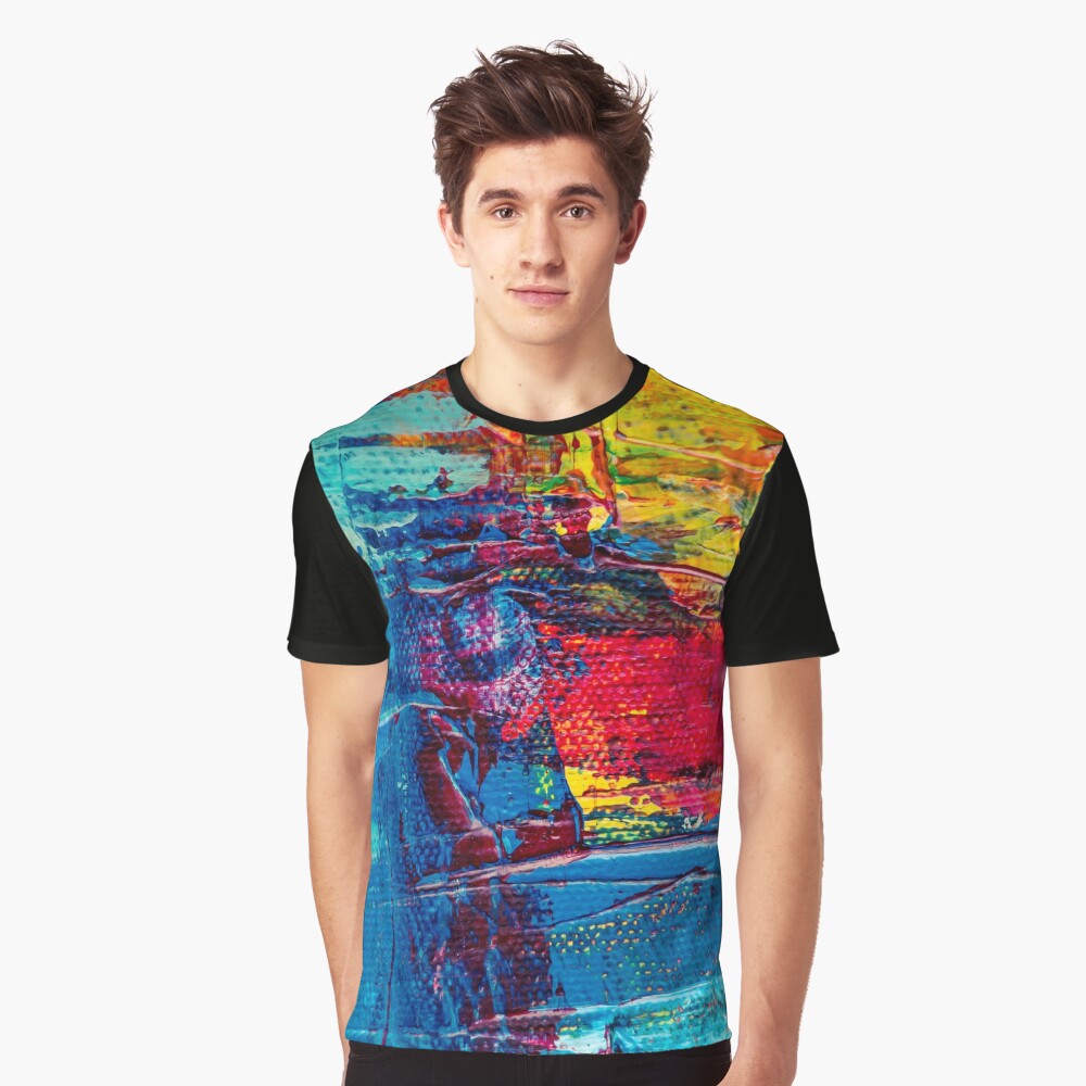 Abstract Blue Graphic T-Shirt