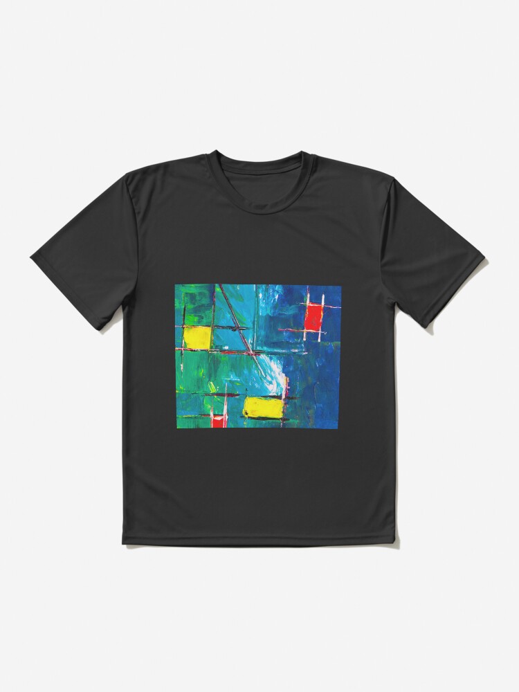 Alternate view of Abstract Painting with Blue Tendency Active T-Shirt
