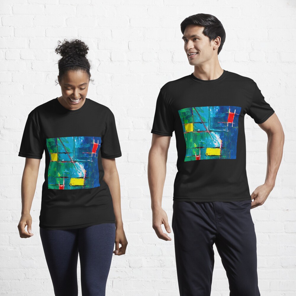 Abstract Painting with Blue Tendency Active T-Shirt