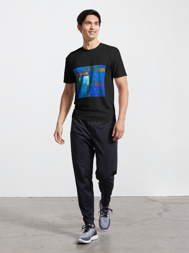 Alternate view of Abstract Painting with Blue Tendency Active T-Shirt