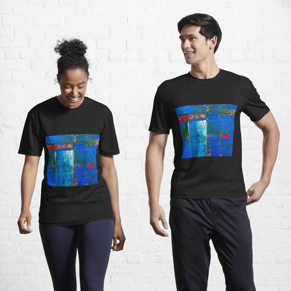Abstract Painting with Blue Tendency Active T-Shirt